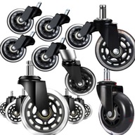 KÓŁKA OBROTOWE KOŁA EHOKERY SKRĘTNE CZARNE 75 MM DO FOTELA I KRZESŁA