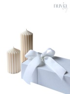Zestaw świec sojowych Classy Pillar WHITE | Nuvia Soy