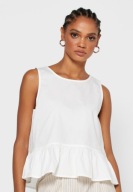 M A N G O babydoll baskinka falbanka bluzka quiet luxury bombka top y2k S