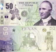 Banknot Kolekcjonerski Republika Teksasu 50 Dolarów UNC blikshop xshop