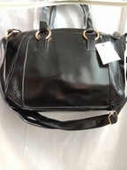 torebka czarna do reki i na ramię eko skóra średnia