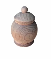 Puzderko Cepelia PRL Vintage Design Pojemnik Toczony Drewno Retro