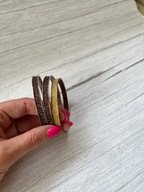 promod komplet bransoletek złoto brązowe