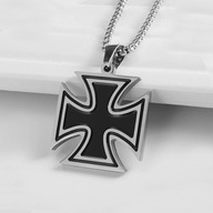 ładny duży naszyjnik wisior Krzyż Rycerski / Żelazny dla fanów Templariuszy