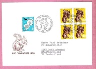 Szwajcaria 1966, FDC czwórka, gronostaj, zając