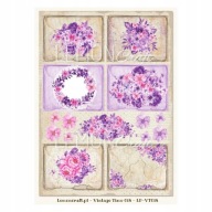 LEMONCRAFT papier ozdobny A4 - VINTAGE TIME 018 - zestaw 5 sztuk