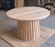 Stoliki Dąb Okrąg 80 cm Nogi Lamele