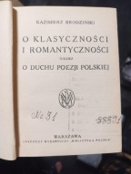 Brodziński O klasyczności i romantyczności tudzież o duchu poezji polskiej