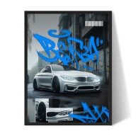 Plakat BMW M4 w ramce 30x40 cm obraz auta dekoracja ścienna