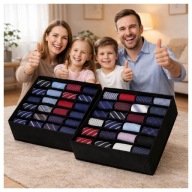 Organizer na Bieliznę Skarpetki Szuflady Szafy 2 szt 24 Przegródki Czarny