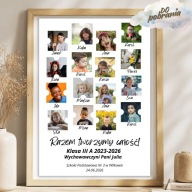 Pamiątka na zakończenie szkoły przedszkola plakat ze zdjęciami dzieci A4 A3