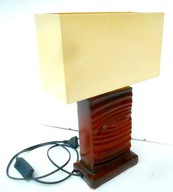 Lampka stołowa, nocna, z laki, abażur peostokątny