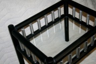 STYLOWY STOLIK KAWOWY BAREK DREWNIANY VINTAGE NOWOCZESNY DESIGN CZARNY MAT