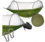 PORZĄDNY HAMAK WOJSKOWY Z MOSKITIERĄ TURYSTYCZNY ODPORNY NA BIWAK BUSHCRAFT