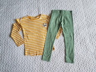 Piękna bluzka w paski nowa legginsy roz 98-110