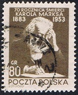1953 Polska fi 658 - 70. rocznica śmierci Karola Marksa