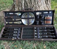 Zestaw narzędzi grillowych w drewnianej skrzyni|Idealne na prezent