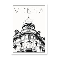 Plakat Wiedeń minimalistyczny | Poster Vienna | plakat czarno biały A4