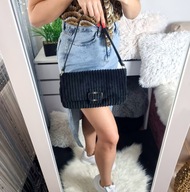 Torebka damska zamszowa do ręki lub na ramię czarna