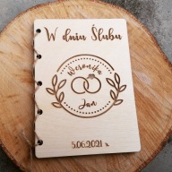 Otwierana drewniana kartka ślubna GRAWER