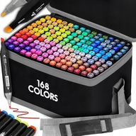 MARKERY ALKOHOLOWE 168 SZT Flamastry Mazaki Pisaki Dwustronne Pro + TORBA