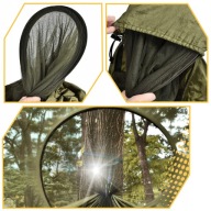 HAMAK Z MOSKIETIERĄ LEŻAK TURYSTYCZNY SURVIVALOWY PIKNIKOWY DUŻY DO 250KG