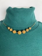 VINTAGE ŁAŃCUSZEK W ZŁOTYM TONIE Z KULKAMI LATA 90