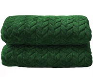 NARZUTA NA ŁÓŻKO KOC JODEŁKA 160X200 CM ZIELONY CIEPŁY - NA ZIMOWE WIECZORY