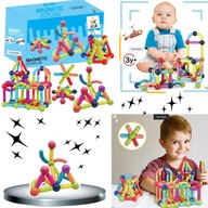 KLOCKI MAGNETYCZNE GALAXIA ZESTAW 120 EL DLA DZIECI 2+