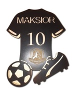 Lampka nocna LED, Koszulka piłkarska , drewniana, baterie, imienna