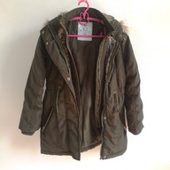 Kurtka dziewczęca na jesień/zimę z futerkiem na kapturze TU 122 128