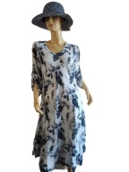 WŁOSKA SUKIENKA z falbaną rękaw pod .kwiaty 38/40