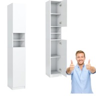 NOWOCZESNA SZAFKA ŁAZIENKOWA SŁUPEK 30CM REGAŁ DWUDRZWIOWA BIAŁA KOMPAKTOWA