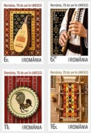 Rumunia 2026 Znaczki ** UNESCO muzyka tkaniny ceramika instrumenty muzyczne