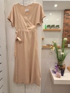 Sukienka nowa z metką kopertowa z wiskozy i lnu roz. 40/42