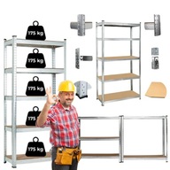 REGAŁ MAGAZYNOWY WARSZTATOWY METALOWY 180 X 90 X 40 CM 5 PÓŁEK 875KG