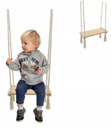 HUŚTAWKA DREWNIANA DESKA REGULOWANA DLA DZIECI DO DOMU OGRODU