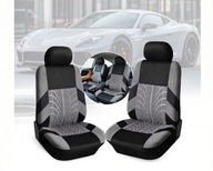 POKROWCE SAMOCHODOWE NA PRZEDNIE SIEDZENIA UNIWERSALNE CZARNO-SZARE KOMPLET