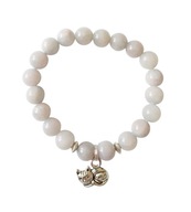 Bransoletka z jadeitu, z kotkiem, szara