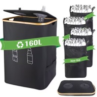 DUŻY POJEMNIK NA BUTELKI 160L – IDEALNY DO SEGREGACJI !4 WORKI W ZESTAWIE!