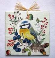 Robótkownia Kafelek obrazek 15x15 Ptak ptaki Sikorka