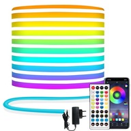 Neonowe Światło Linowe LED RGB 10M IP65 – Sterowanie Aplikacją i Pilotem