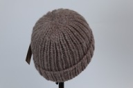 Wełniana czapka Eskimo - rękodzieło, S brąz - nugat, wełna peruwiańska