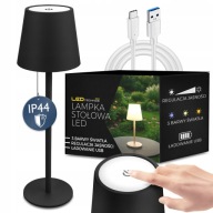 LAMPA NOCNA LED DOTYKOWA USB BEZPRZEWODOWA LAMPKA STOŁOWA BIURKOWA CZARNA