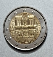 Francja 2 euro 2025r. Katedra Notre-Dame w Paryżu BCM