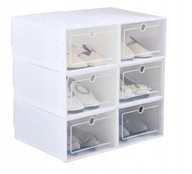 Pudełko organizer na buty obuwie do rozmiaru 49 biały 14x23x33 cm 6 szt.