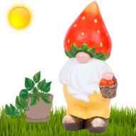 ZABAWNY KRASNAL OGRODOWY Z OWOCEM 30 CM DEKORACJA OGRODU/DONICZKI – SKRZAT