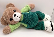 Miś w ogrodniczkach i bluzce 30 cm - DOSTĘPNY OD RĘKI