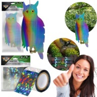 ZESTAW ODSTRASZACZ PTAKÓW GOŁĘBI SZPAKÓW TAŚMA ODBLASKOWA 50M HOLOGRAM SOWA