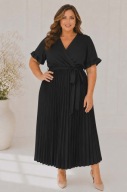OKAZJONALNA SUKIENKA PLISOWANY DÓŁ PLUS SIZE 50/52/54/56